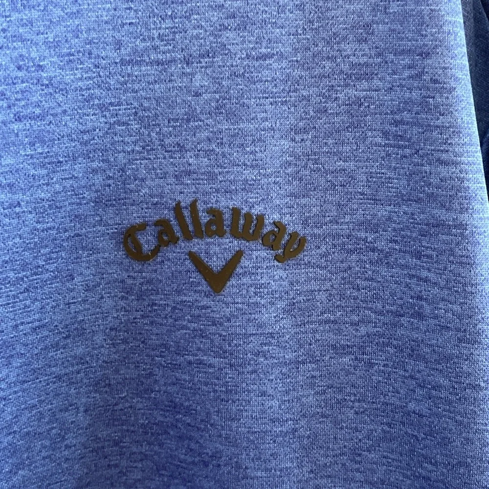 Callaway Jacket Mens 2XL XXL Blue Opti Dry Pullover Golf 1/4 Quarter Zip Logo
